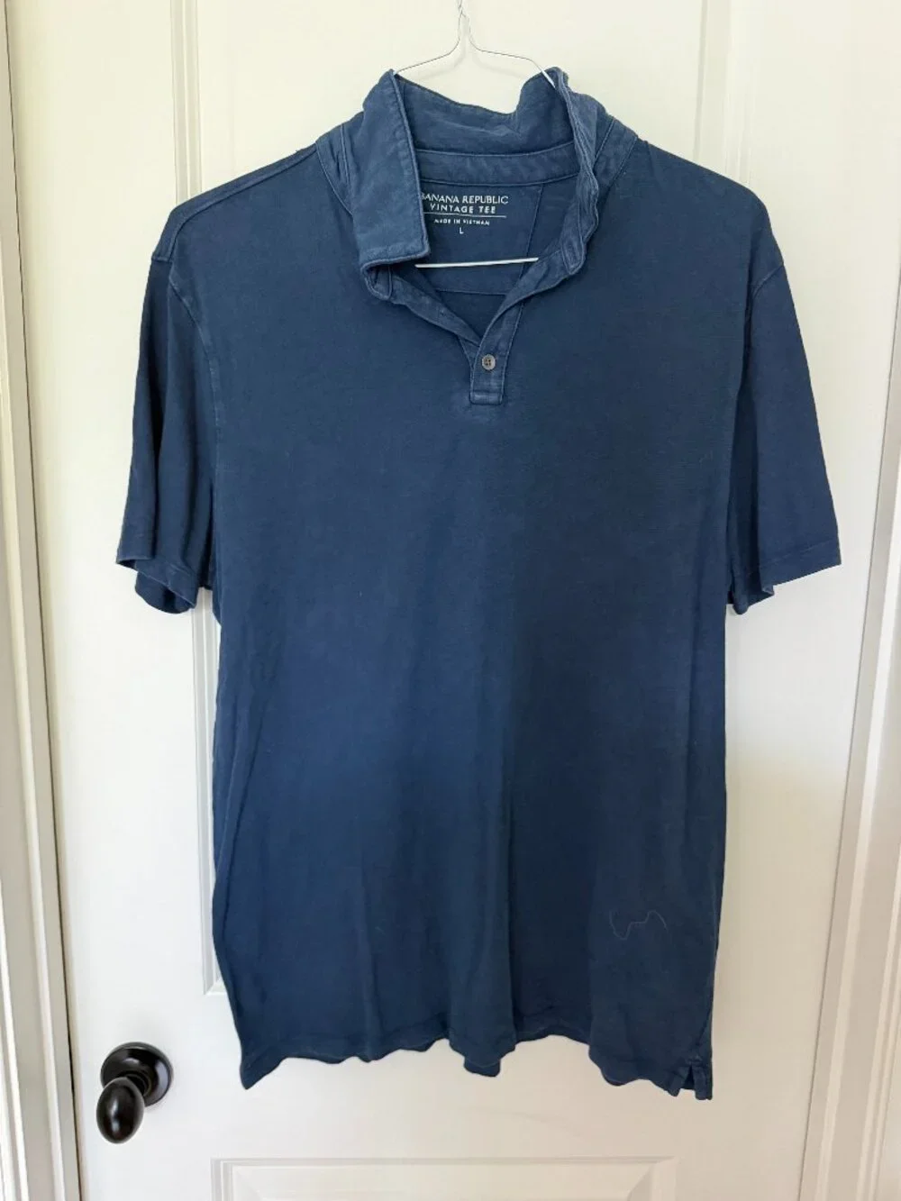 Banana Republic Vintage Tee Polo Men's L Navy Soft Wash